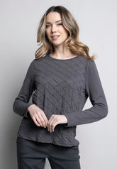LC101 PICADILLY Crew Neck Smocked Top
